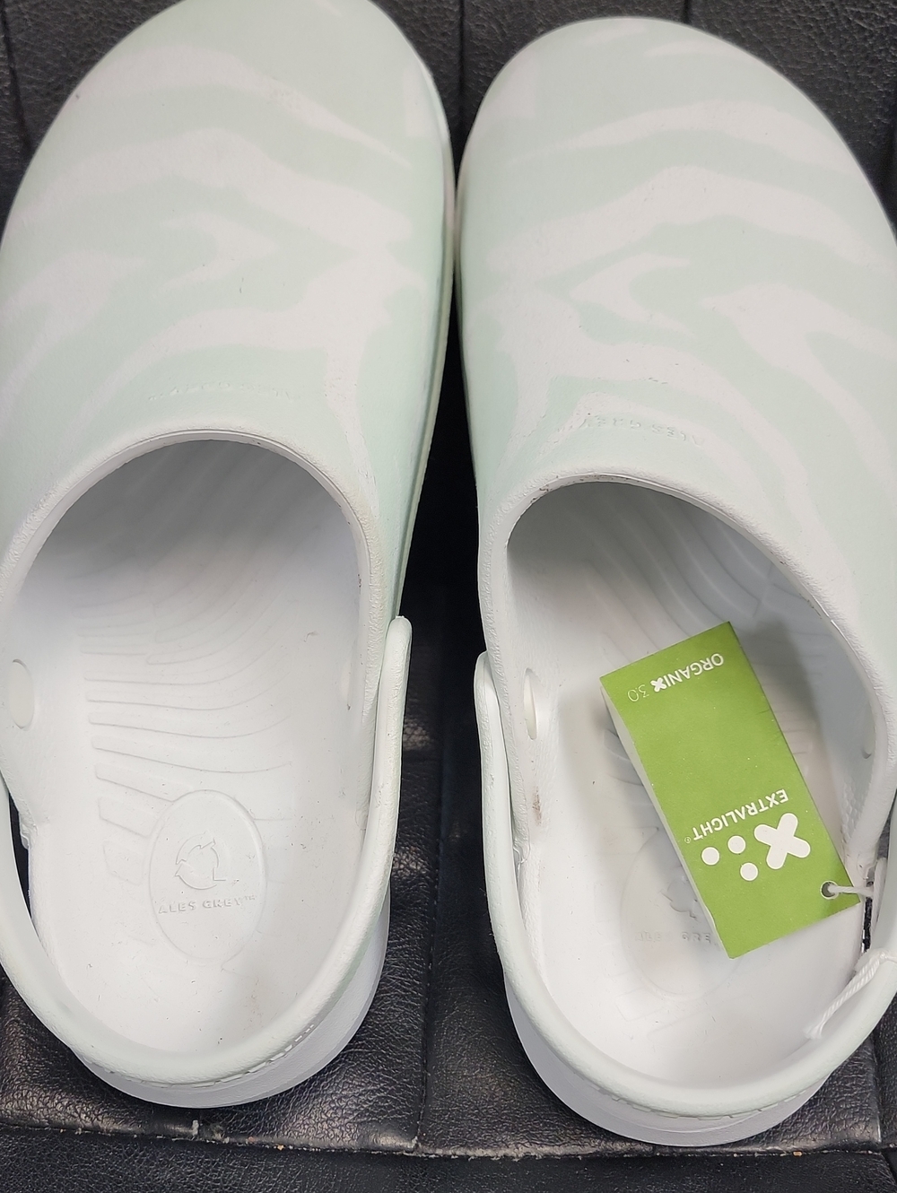 Light Mint Zebra-Print Slip-On Clogs